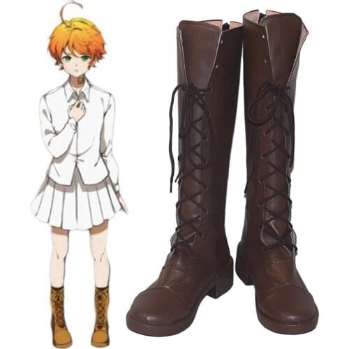 Anime The Promised Neverland Cosplay Shoes Emma Cosplay Shoes Boots Halloween Carnival Party Yakusoku no Neverland Cosplay Shoes