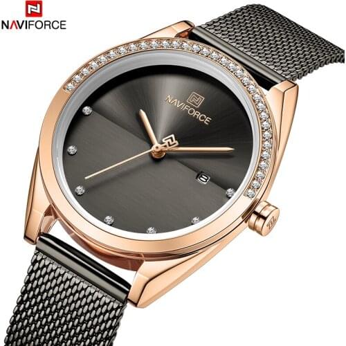 NAVIFORCE New Top Brand Luxury Watch Women Date Display Quartz Casual&Fashion Dress Ladies Wrist Watches Gift For Girl or Wife