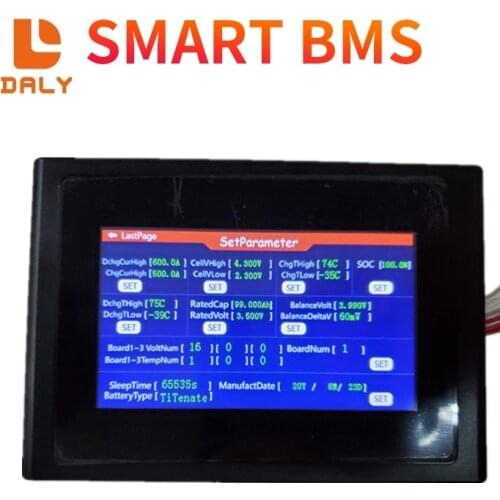 Daly Touch Control Screen LCD Display And CAN BUS AND LIGHT BOARD Battery Capacity For Lifepo4 Li ion battery 18650 Battery BMS