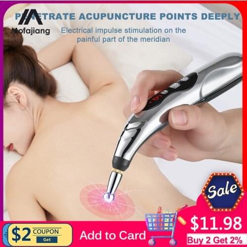Electronic Acupuncture Pen Acupoint Massager Laser Energy Meridian Pen Physiotherapy Instrument Pulse Point USB Charging