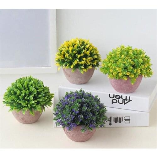 Artificial Plant Creative Simulation Flower Bonsai Simulation Green Plant False Fake Flowers Potted Decoration Home Decoration