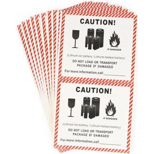 50PCS CAUTION Keep Away Fire And Dangerous Goods Warning Adhesive Labels Sticker