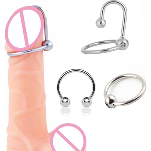 Stainless Steel Penis Ring,Urethral Plug Cock Head Glans Ring Clit Penis Stimulator Penis Cock Ring Male Intimate Goods Sex Toys