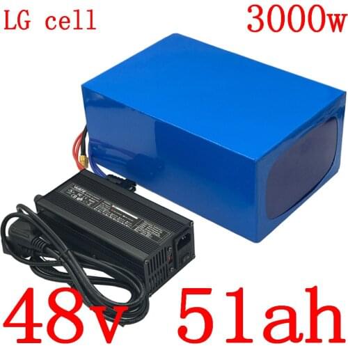48v battery 48V 1000W 2000W 3000W lithium battery pack 48v 50ah electric bike battery 48V 50AH lithium ion battery use LG cell