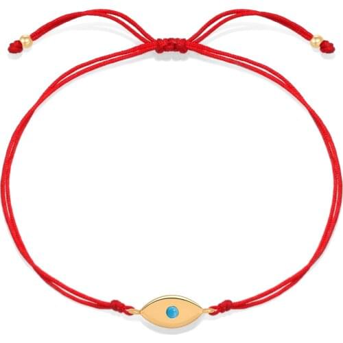 Copper Evil Eye Luck Charm Bracelet Women Girl 2020 New Fashion Cute Blue Eye Pull Cord Slide Knot Adjustable Jewelry Present