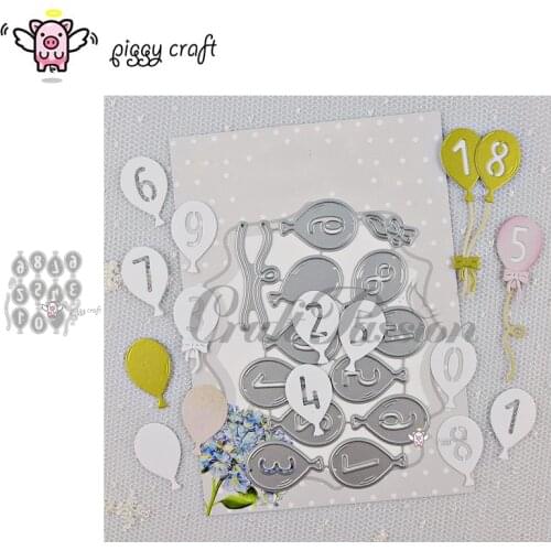 Piggy Craft metal cutting dies cut die mold Balloon number decoration Scrapbook paper craft knife mould blade punch stencils die