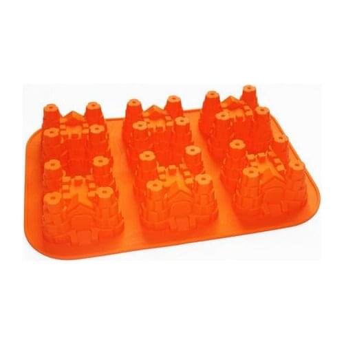 Mini Castle Cakelette Pan Cup Cake Tray Soap Mold Silicone Bakeware Kids Gift