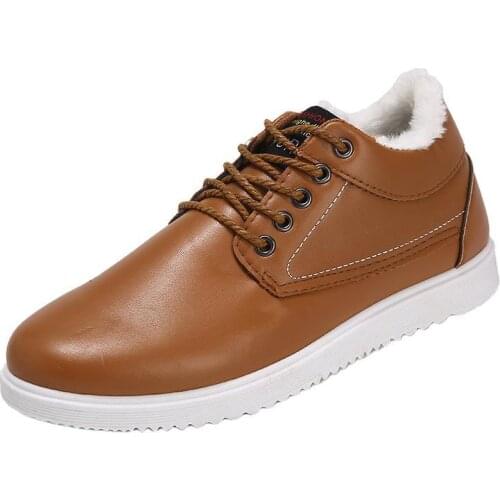 2021 Winter New Mens Boots Concise Solid Colors Round Toe Fleece Snow Boots with Platform Non-slip for Outside Size 39-44