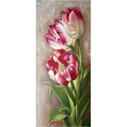 Embroidery Counted Cross Stitch Kits Needlework - Crafts 14 ct DMC DIY Arts Handmade Decor - Parrot Tulips 1