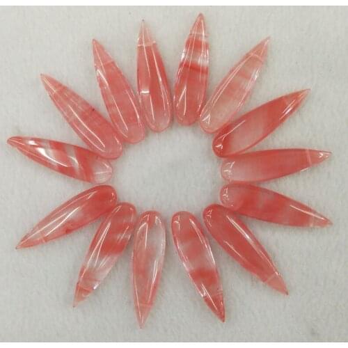 Wholesale 20pcs/Lot 2018 new fashion Watermelon Red stone water drop Pendants charms for jewelry marking free shipping