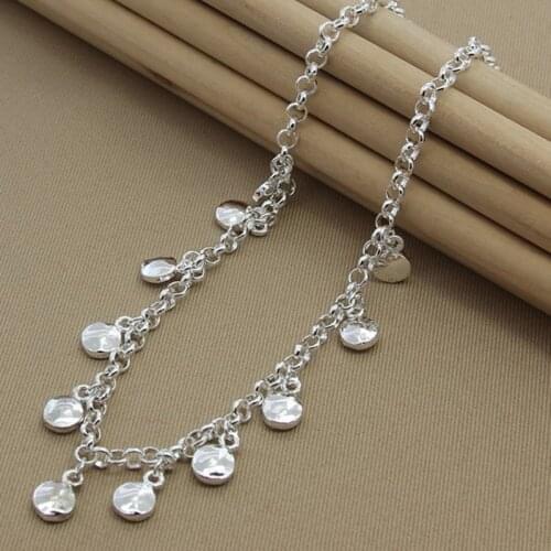 BABYLLNT High Quality 925 Sterling Silver Necklace Small Disc Pendant Necklace For Woman Party Charm Jewelry Gift