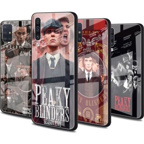 Luxury Glass Cover for Samsung Galaxy A51 A50 A71 A70 A21s A31 A10 A40 A41 A52 Tempered Phone Case PEAKY BLINDERS