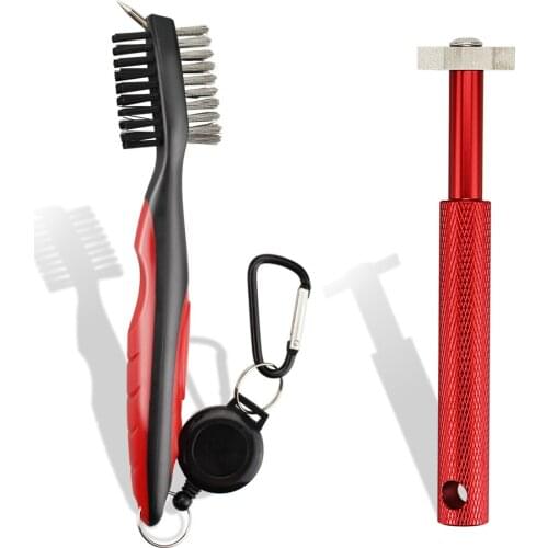Golf Club Head Cleaner Brush + Golf Club Sharpener Grooving Tool Cleaner Golf Accessories Drop Ship