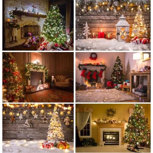 SHENGYONGBAO Art Fabric Christmas Day Photography Backdrops Prop Christmas Tree Festival Photo Studio Background XT20924SD-14