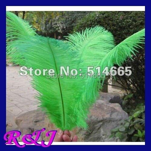 Free shipping ostrich feather 100pcs 12-14inch 30-35cm green Ostrich drab feather ostrich plumage