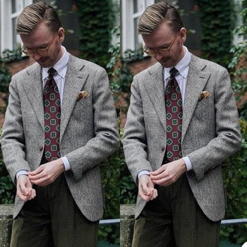 Winter Suit Jacket England Style Solid Smart Casual For Man Singal Breasted Thick Woolen Male Fashion 2021