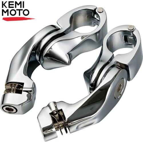 1-1/4" 1.25" Highway Short Angled Foot Peg Tube Mounting Clamp Passenger Floorboards Footboard Mounts For Touring Sportster