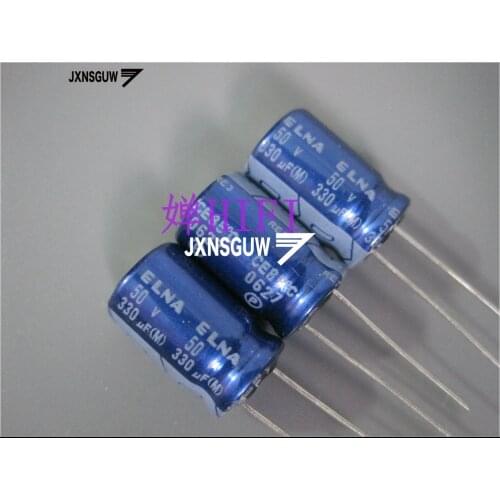 20PCS ELNA RE3 50V330UF 10X16MM blue robe audio Aluminum electrolytic capacitors 330uF/50V 85 degrees 330UF 50V