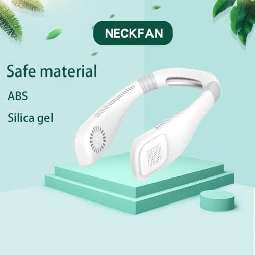 2021 Upgrade Mini USB Neck Fan Rechargeable Silent Ventilator 3 Gears Air Cooler 2000mAh Use 8 Hours Electric Fan Without Blades
