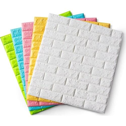 3D Wall Stickers 70*77cm 3D Brick stone pattern Self-Adhesive Wall paper Waterproof DIY 3D Brick Stone Wall Papers for Kids Room