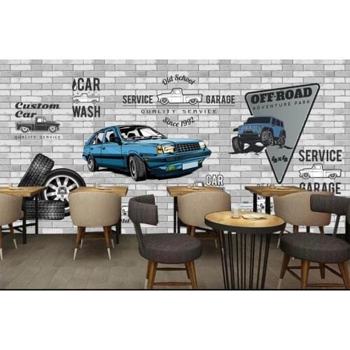 3d wall murals wallpaper for living room Hand painted car brick wall background home decor wall paper for walls 3 d