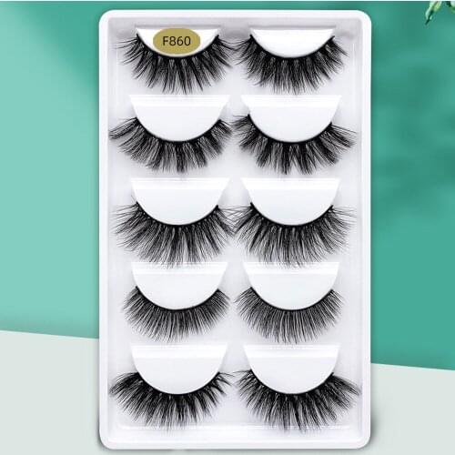 5pcs 3D False Eyelashes Natrual Long Soft Lashes Curely Free Hot Sale Popular Upper Hand Made Eye Extension Makeup Artist