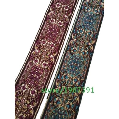 5yards/lot wide 4.5cm Woven Jacquard Ribbon classical totem design for curtain and clothing accessory LS-5943