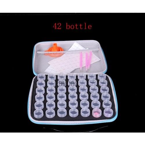 Brand new hot sale diamond painting 42 bottles storage bag complete, tool box, suitcase, zipper lock bag, mosaic accessories