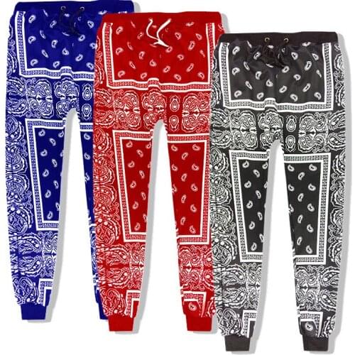 West coast cashew flower pants feet pants European and American fashion pants closed elastic waist sports and leisure Size S-7XL