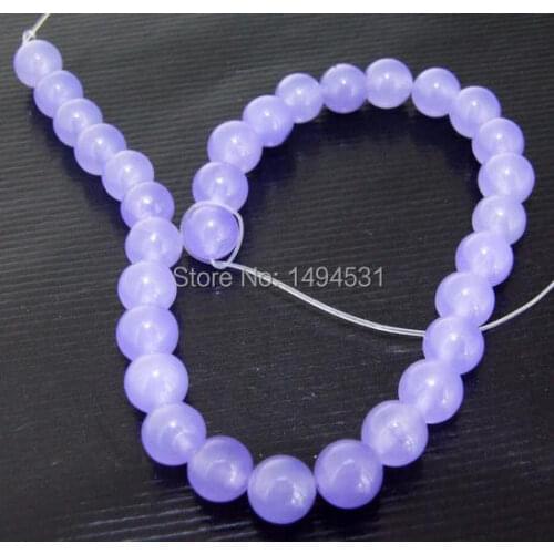 Hig- Quality Charm 30 Beads Round Lavender Color Beads 6mm Gem Loose Beads 7.5inch - Free Shipping