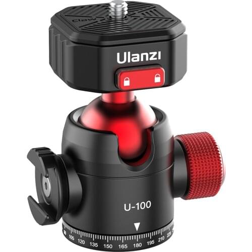 Ulanzi Quick Release Panoramic tripod Ball Head Ballhead Adapter 20KG Load Capacity with Cold Shoe Mount Studio Photo