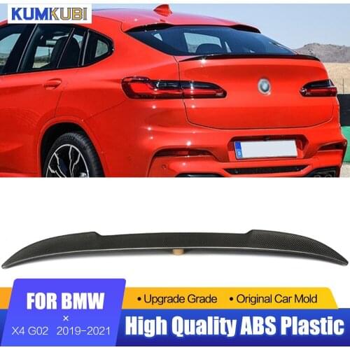 KUMIKUBI For BMW X4 G02 Black Spoiler 2019 2020 2021 Car Styling Exterior Carbon Fiber Modified Rear Spoiler Tail Trunk Lip Wing