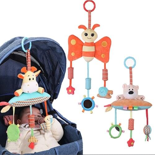 Baby Rattle Bed Bell Activity Soft Toys Sleep Well Tool Newborn Stroller Hanging Toy Cute Animal Doll Bed Hanging Plush Toy