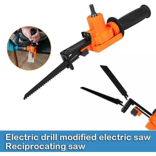 DIY Home Modified Electric Saw Wood Metal Cutter Jig Saw Reciprocating Attachment Electric Drill Saber Saw Power Hand Tool Set