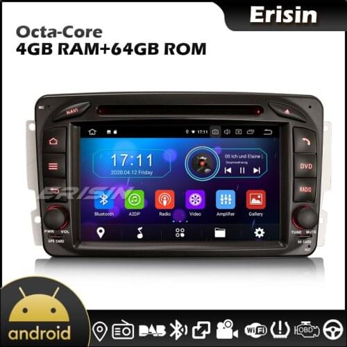 Erisin EU Warehouse 6963 7" Android 10.0 DVD DAB Carplay Autoradio for Benz G C Class W203 S203 CLK C209 W209 Viano Vito W639