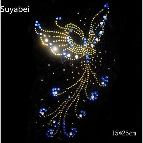 FS (2pc/lot) Butterfly Sweater rhinestone pattern iron rhinestone transfer designs hot fix rhinestone rhinestones