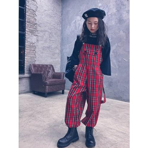 Childrens overalls 2020 autumn models boys and girls overalls overalls British style sub-trousers niche design