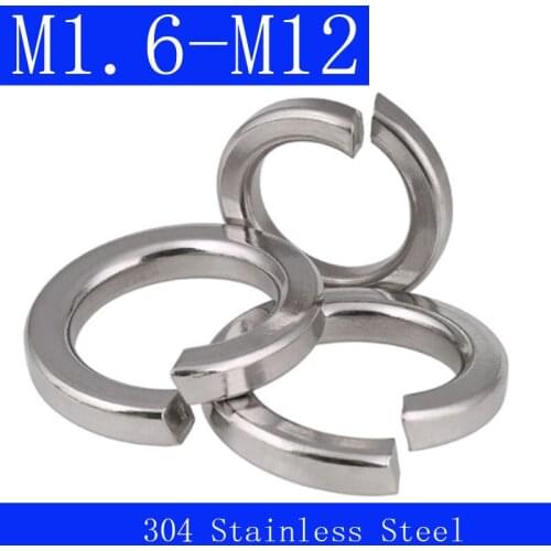 M1.6 M2 M2.5 M3 M4 M5 M6 M8 M10 M12 M12 304 Stainless Steel Split Lock Washers Spring Washers DIN127