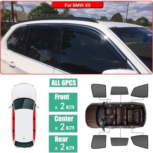 Side Windows Magnetic Sun Shade UV Protection Ray Blocking Mesh Visor Fit For BMW X5 2012-2014