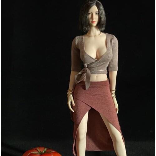 1/6 scale Female tendy sexy shirt dress clothing set for 12 inches PH TBLeague Large breast action DIY figures Toys