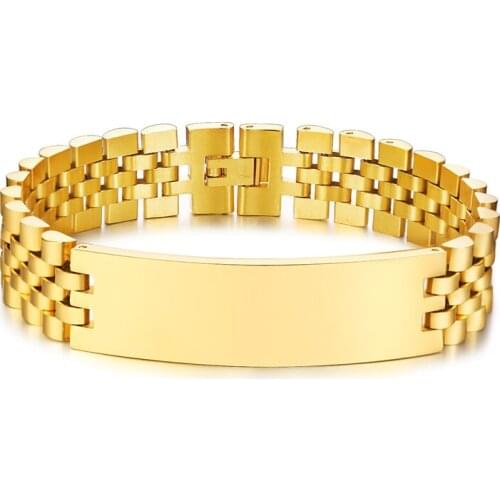 Custom fashionable gold filled friendship bracelets for men stainless steel jewelry