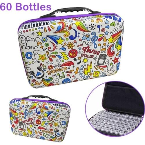 2021New 60 bottles of diamond painting tool handbag and cross stitch beads container, DIY diamond zipper box, diamond embroidery