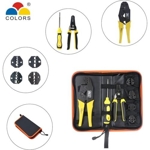 COLORS HS-03BC 0.5-6mm 20-10AWG Crimp Cable Wire Cutter Pliers Crimper Stripper Hand Tool Crimping Plier Cutting HS-10WF Jaw