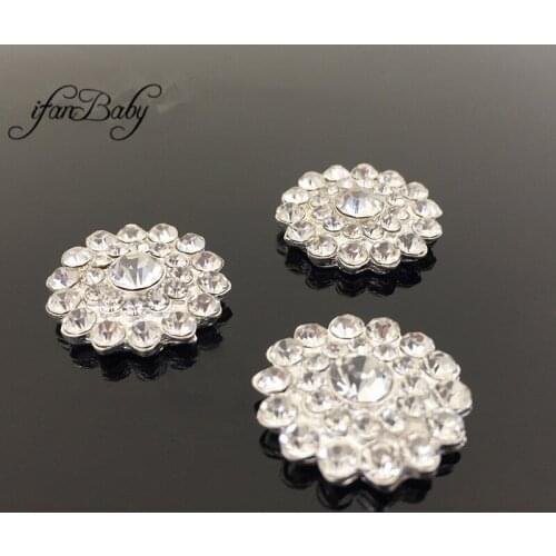 Alloy Flat back Buttons for DIY hair accessories rhinestone pearl buttons