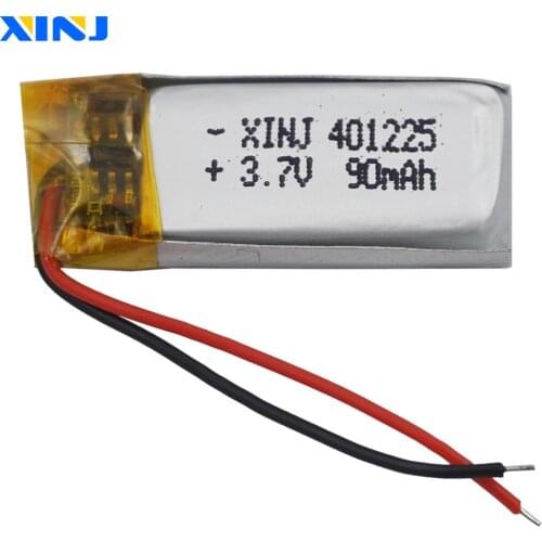 XINJ 3.7V 90 mAh Lithium Polymer li-po Battery Li ion For MP3 headphones bluetooth 3D glasses Record pen speaker watch 401225