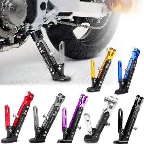 Motorcycle Adjustable Kickstand Foot Side Stand CNC Aluminum Alloy Motorbike Kick Stand Parking Bracket
