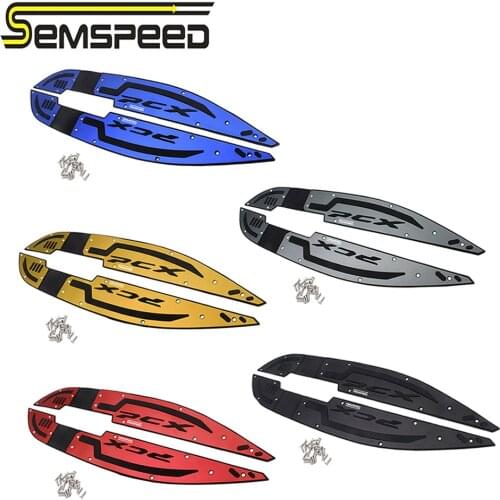 SEMSPEED CNC Motorcycle Footrests PCX 2021 Foot Pedals Rubber Pads Plate For Honda PCX 125 PCX160 2021 PCX Footboard 발받침대