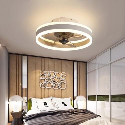 Modern Minimalist Ceiling Fan Light Crystal Decorative Led Remote Control Lighting Bedroom Fan Lamp Ac220v/110v