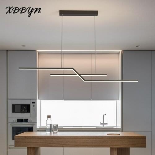 105CM Minimalist Led Chandelier Lighting For Living room Dining room Kitchen Light Hanging Chandeliers Black&Gold Lamp Fixtures