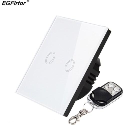 2 Gang Smart Remote Control Switch Walling Light Switch 433MHz Wireless Smart Home Control System